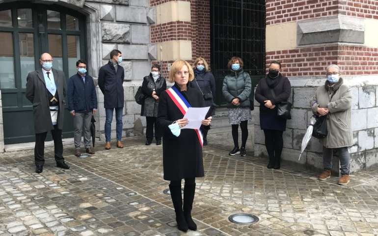 Hommage à Samuel Paty ce matin sur le Parvis de l’Hôtel de Ville